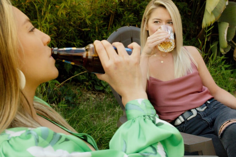 Two Women enjoying drinking in San Diego Brew Festival